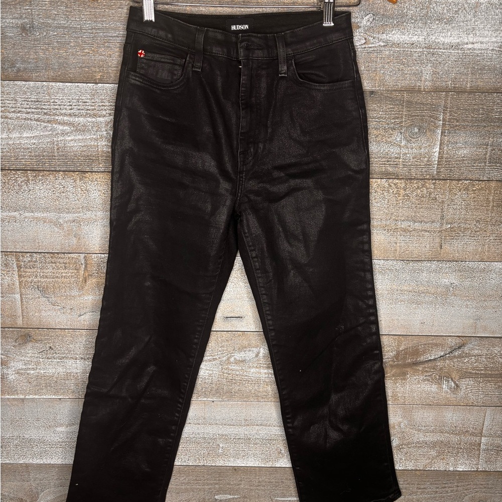 Hudson Jeans Black metallic cropped jeans size 26